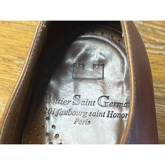 Bottier Saint Germain Men’s Oxford Shoes Vintage Size 7.5 Brown Leather French main image 4